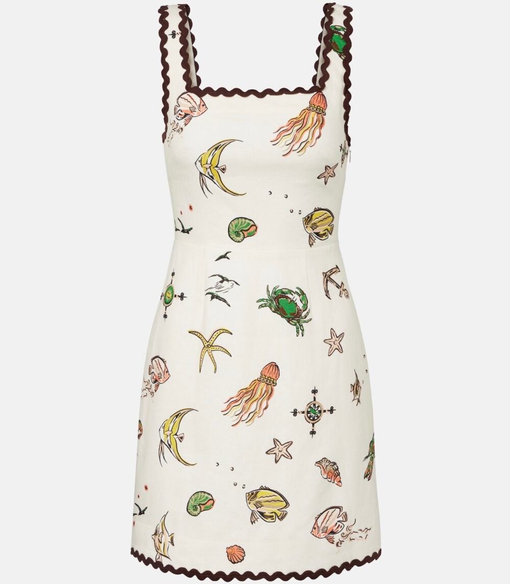 Alemais Printed cotton minidress